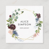 Floral Girly Elegant Quadratische Visitenkarte (Vorderseite)