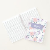 Floral Girly Modern Name Spiral Notebook Notizblock (Innenseite)