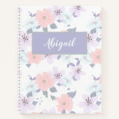 Floral Girly Modern Name Spiral Notebook Notizblock (Vorderseite)
