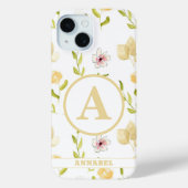 Floral Girly Monogram Case-Mate iPhone Hülle (Rückseite)