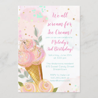 Floral Giro Ice Einladung