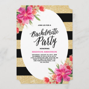 Floral Glam Junggesellinnenabschied Einladung