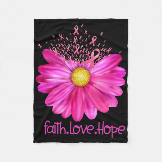 Floral Glaube Liebe Hoffnung Brustkrebs Bewusstsei Fleecedecke