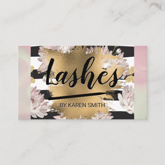 Floral Glittering Schmetterlinge | Gold Foi Terminkarte (Vorderseite)