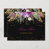 Floral Glitzer Amethyst Postkarte (Vorne/Hinten)