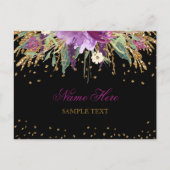 Floral Glitzer Amethyst Postkarte (Vorderseite)