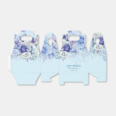 Floral Glitzer Light Blue Happy Birthday Geschenkschachtel (Ungefaltet)