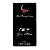 Floral Glitzer Moon Black Box Labels (Vorne)