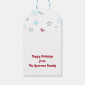 Floral Glitzer Schneeflocken Weihnachten Geschenkanhänger (Rückseite)