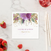 Floral Glitzer Sparkling Amethyst Wedding Napkin Serviette (Beispiel)