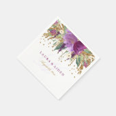 Floral Glitzer Sparkling Amethyst Wedding Napkin Serviette (Ecke)