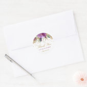 Floral Glitzer Sparkling Amethyst Wedding Stickers (Umschlag)