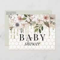 Floral Glitzer Tropfen Marble Baby Dusche