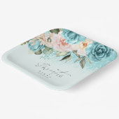 Floral Glitzern 16 . Geburtstag Aquamarin ID912 Pappteller (Gewinkelt)