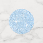 Floral Glitzern 16 . Geburtstag Blue ID912 Konfetti (Klein Vorderseite)