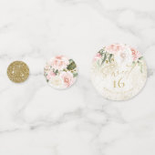 Floral Glitzern 16 . Geburtstag Gold ID912 Konfetti (Vorderseiten)