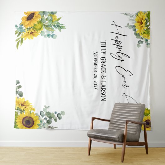 Floral glücklich immer nach dem Foto Hintergrund Wandteppich (Beispiel (Horizontal))