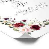 Floral glücklich immer nach Hochzeit Empfang Zeich Poster (Ecke)