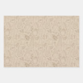 Floral Gnome 3 Pack Geschenkwrap Geschenkpapier Set (Vorderseite 3)