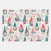 Floral Gnome 3 Pack Geschenkwrap Geschenkpapier Set (Vorderseite)