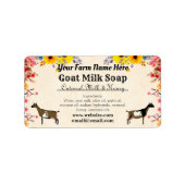 Floral Goat Milk Soap Label - Nigerian Zwarf Dairy Adressaufkleber (Vorne)