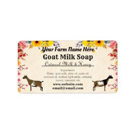 Floral Goat Milk Soap Label - Nigerian Zwarf Dairy Adressaufkleber