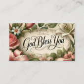FLORAL GOD BLESS YOU PRAYER HOLY CARD PLATZKARTE (Vorderseite)