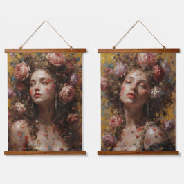 Floral Goddess – Duo Wood Tapestry Set Wandteppich Mit Holzrahmen