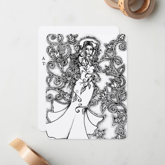 Floral Goddess Mitteilungskarte (Vorderseite/Rückseite Beispiel)