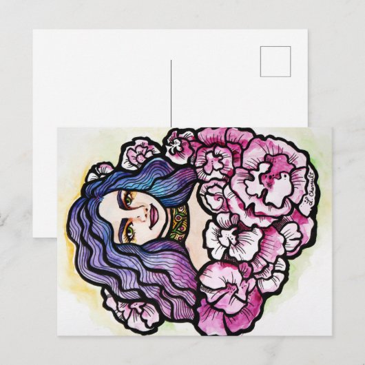 Floral Goddess Postkarte (Vorne/Hinten)