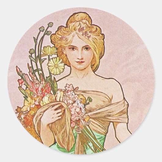 Floral Goddess Runder Aufkleber (Vorderseite)