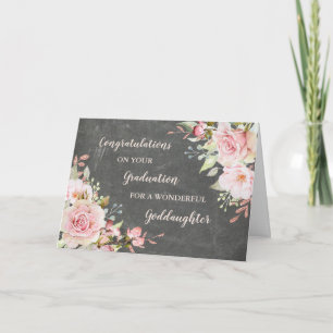 Floral Godtochter Herzlichen Glückwunsch Abschluss Karte
