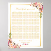 Floral Gold | 20 Hochzeitstabellen Poster (Vorne)