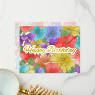 Floral Gold Alles Gute zum Geburtstag Dankeskarte
