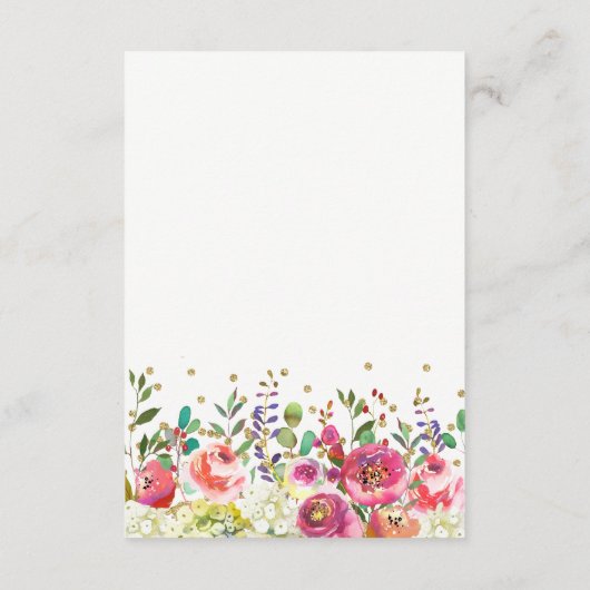 Floral Gold | Angaben zum Hochzeitgast Begleitkarte (Rückseite)