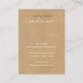 Floral Gold Art Paper Look Juwelier Display Card Visitenkarte (Rückseite)