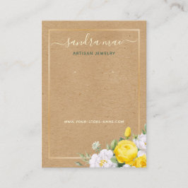 Floral Gold Art Paper Look Juwelier Display Card Visitenkarte