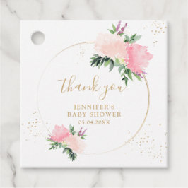 Floral Gold Baby Dusche Geschenkanhänger
