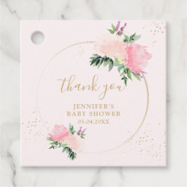 Floral Gold Baby Dusche Geschenkanhänger