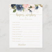 Floral Gold Baby Shower Hopps & Wish Card Postkarte (Vorderseite)