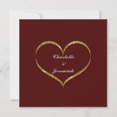 Floral Gold Blush Pink Burgundy Script Hochzeit Einladung (Rückseite)