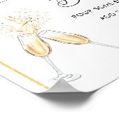 Floral Gold Boho Arch Herzensschrift Mimosa Bar Poster (Ecke)