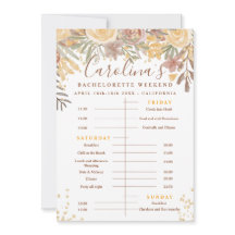 Floral gold braune Zeitlinie Bachelorette Wochenen