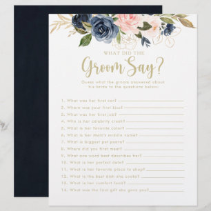 Floral Gold Brautparty Was hat der Groom Say gemac
