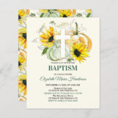 Floral & Gold/BUDGET- Baptism Invitation. (Vorne/Hinten)