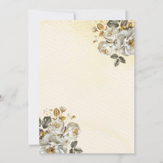 Floral Gold Butterfly Princess Quinceanera Einladung (Rückseite)