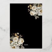 Floral Gold Butterfly Princess Quinceanera Folieneinladung (Rückseite)