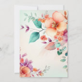 Floral Gold Butterfly Quinceanera Einladung (Rückseite)