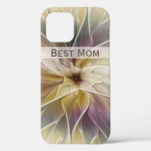 Floral Gold Eggplant Abstraktes Fraktal Beste Mama Case-Mate iPhone Hülle