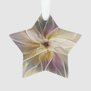 Floral Gold Eggue Abstraktes Fraktal Art Star Ornament